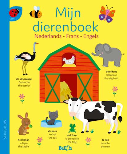 Mijn dierenboek – Nederlands, Frans, EngelsBoard book