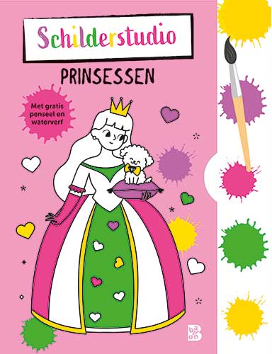 Kleurboek met verfpalet en penseel PrinsessenPaperback / softback