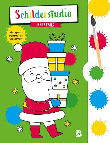 Kleurboek met verfpalet en penseel KerstmisPaperback / softback